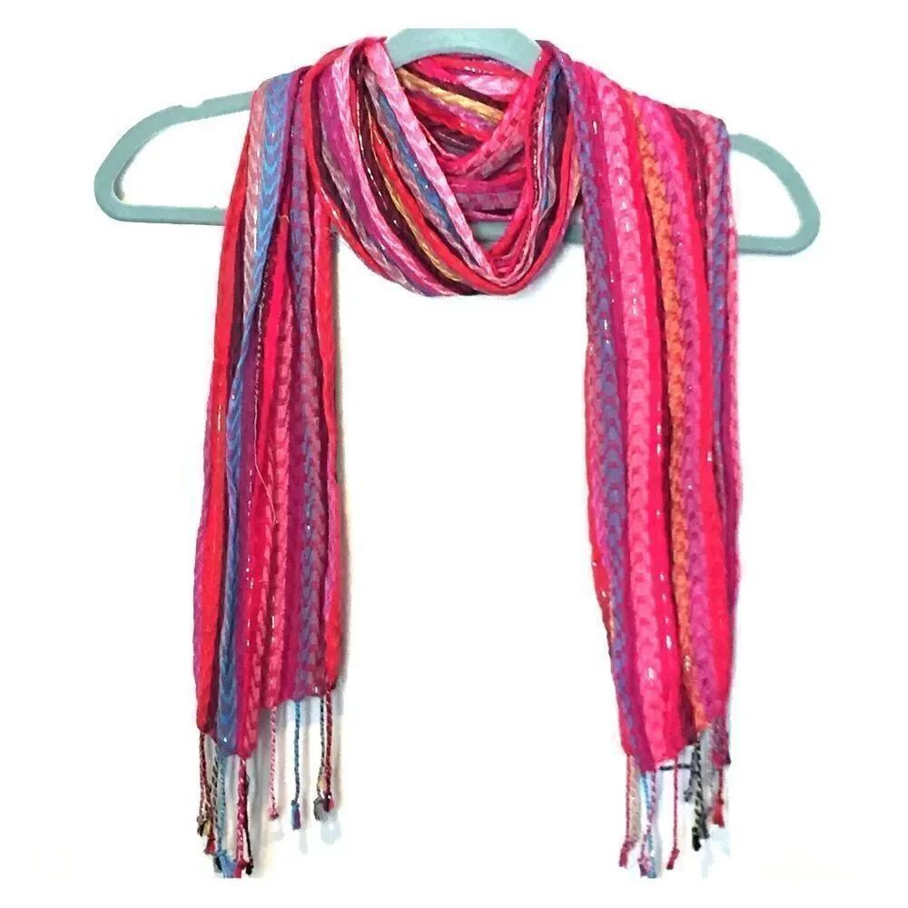 Silver striped scarf